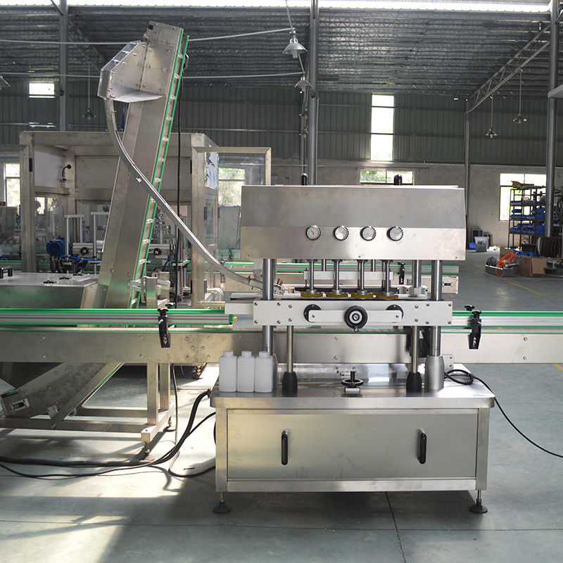 Máquina de revestimento linear de tampa de garrafa redonda direta com 8 pares de rodas de tampa de parafuso