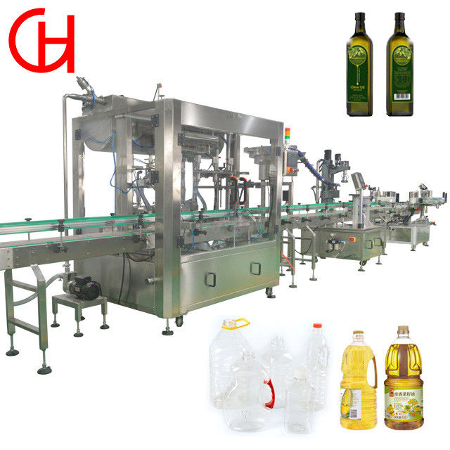 Máquina de enchimento de azeite de oliva de 20L com 4 cabeças de enchimento e 1 cabeçote de tampa