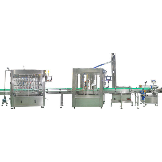 Pressão de ar 0,6-0,8Mpa Máquina de enchimento e rotulagem de óleo de cozinha com 3 cabeças