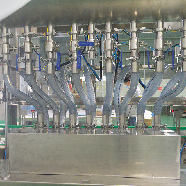 Pressão de ar 0,6-0,8Mpa Máquina de enchimento e rotulagem de óleo de cozinha com 3 cabeças