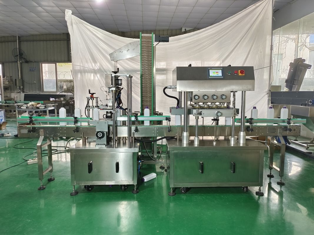 Máquina de fecho controlada por PLC para coberturas inferiores de manipuladores na indústria química diária