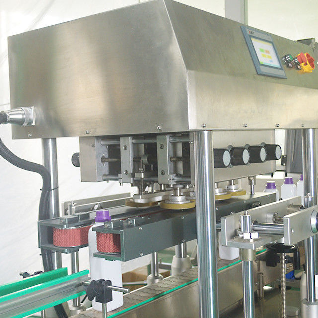Máquina de fecho controlada por PLC para coberturas inferiores de manipuladores na indústria química diária