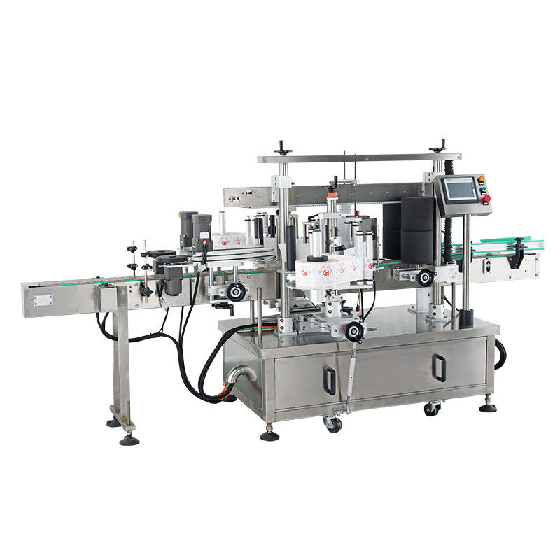 Máquina de enchimento de garrafas líquidas, tampa e rotulagem, máquina de colar rótulos, máquina de rotulagem dupla