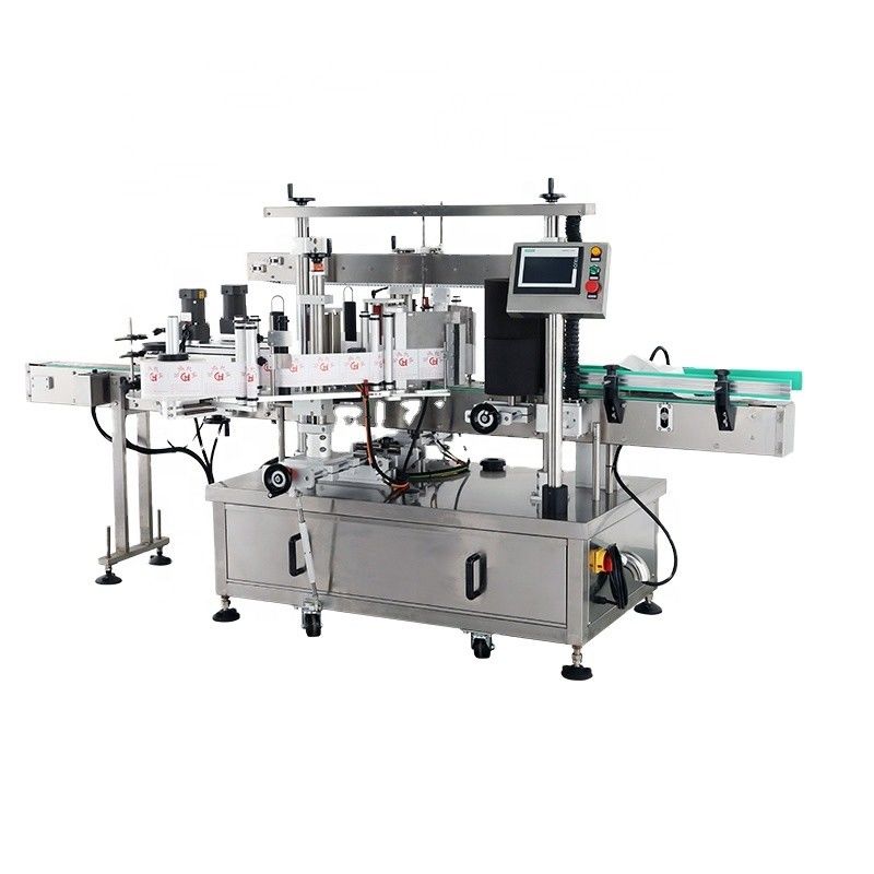 Máquina de enchimento de garrafas líquidas, tampa e rotulagem, máquina de colar rótulos, máquina de rotulagem dupla