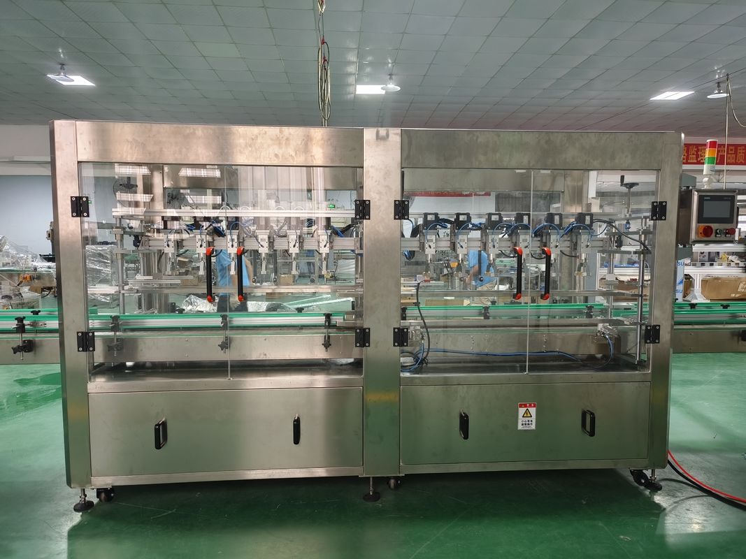 Linha de produção de detergente para roupa de xampu de 25 kW com rotulagem e tampa de lado duplo