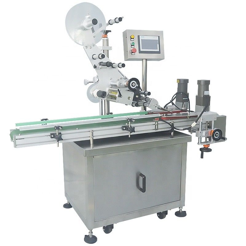 Máquina automática de rotulagem de superfícies planas para garrafas redondas