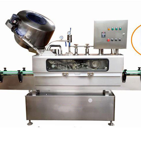 Inspecção por vídeo fornecida Máquina automática de tampa de vácuo de vapor para garrafas de vidro