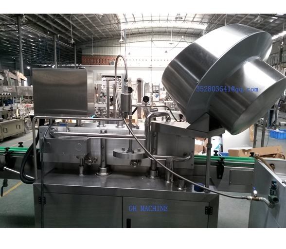 Inspecção por vídeo fornecida Máquina automática de tampa de vácuo de vapor para garrafas de vidro