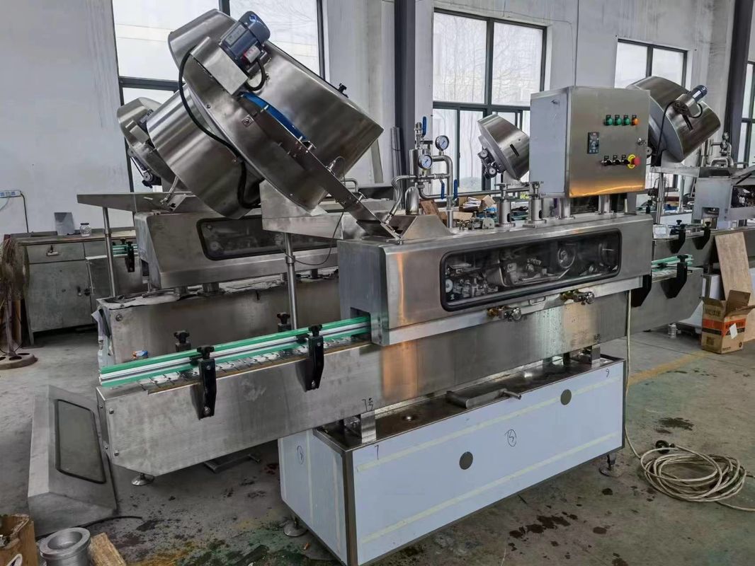 Inspecção por vídeo fornecida Máquina automática de tampa de vácuo de vapor para garrafas de vidro