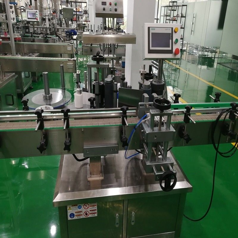 Máquina de rotulagem automática de carregamento de 4 cabeças com fecho e tampa para garrafas de vidro de vinho/liquor