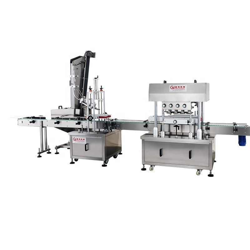 Máquina de tapação linear de rotação de rodas de 8 pares para garrafas de mercadorias de 30-120 mm de diâmetro