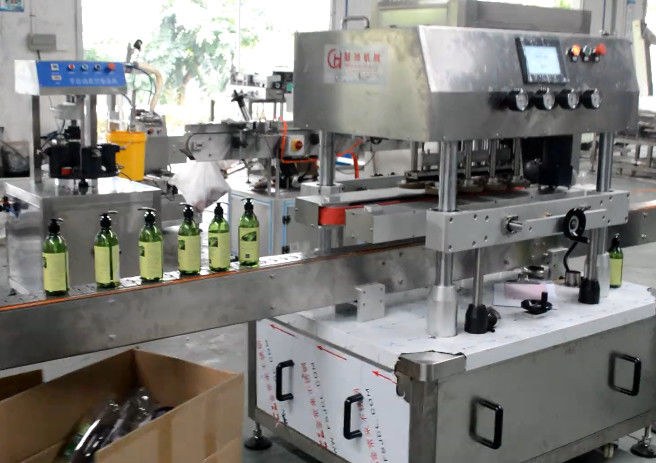 Máquina de tapação linear de rotação de rodas de 8 pares para garrafas de mercadorias de 30-120 mm de diâmetro