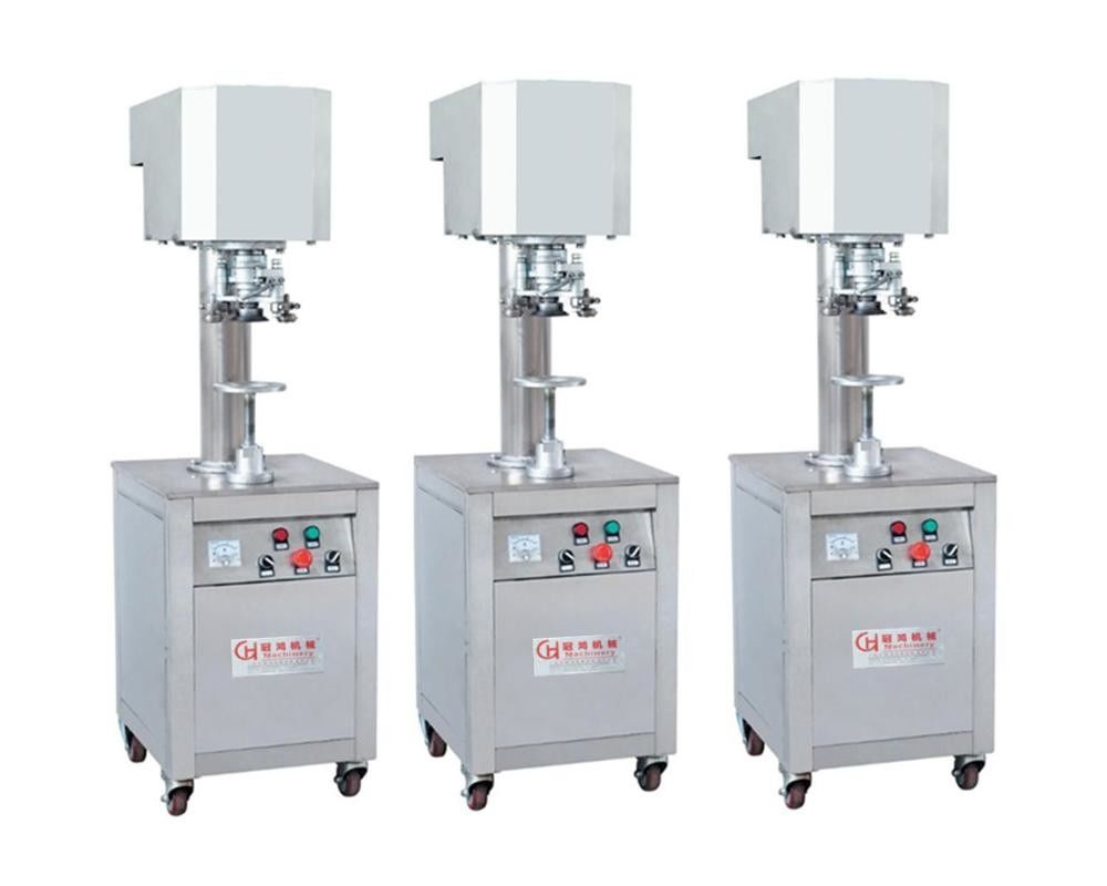 Máquina de tapa de tampa de alumínio para garrafas de 50 kg de capacidade e 50-126 mm de diâmetro