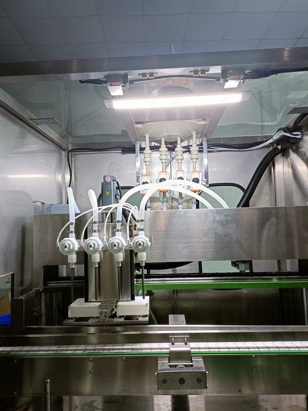 4 cabeças Servo pistão máquina de enchimento para linha de produção automática de ácido sulfúrico